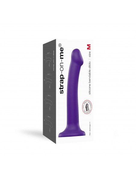 Dvouvrstvé značkové dildo do postroje s přísavkou Strap-on-me fialové ♀
