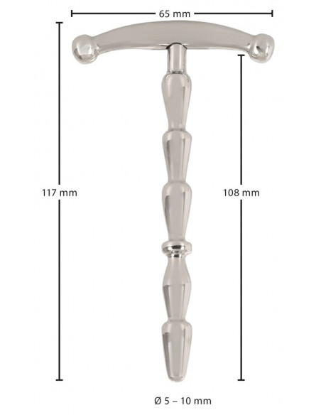 Kovový kolík do penisu 5-10 mm ve tvaru kotvy Anchor Large ♂
