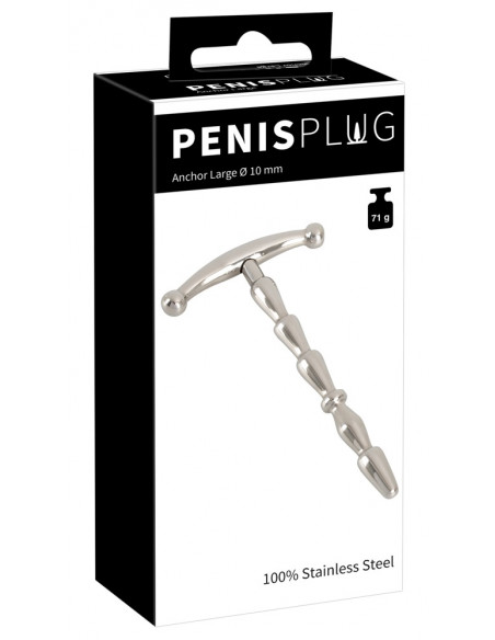 Kovový kolík do penisu 5-10 mm ve tvaru kotvy Anchor Large ♂