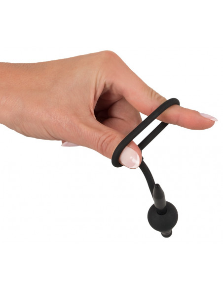 Kolík do penisu 6-8 mm s vibrační kuličkou a kroužkem Penisplug ♂