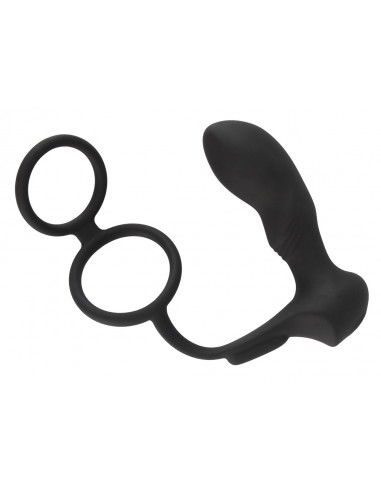Vibrační stimulátor prostaty s kroužky a ovladačem Double Ring & Plug ♂