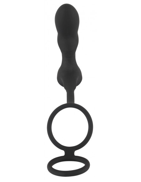 Vibrační stimulátor prostaty s kroužky a ovladačem Double Ring & Plug ♂