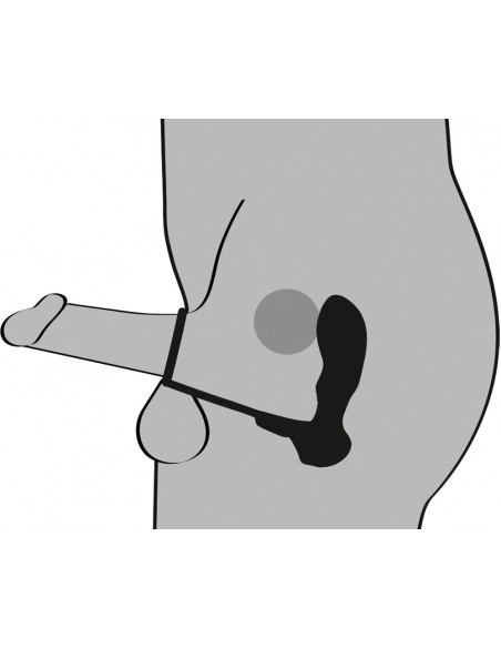 Vibrační stimulátor prostaty s kroužky a ovladačem Double Ring & Plug ♂