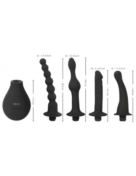 Anální sprcha se čtyřmi nástavci Black Velvets ♀♂