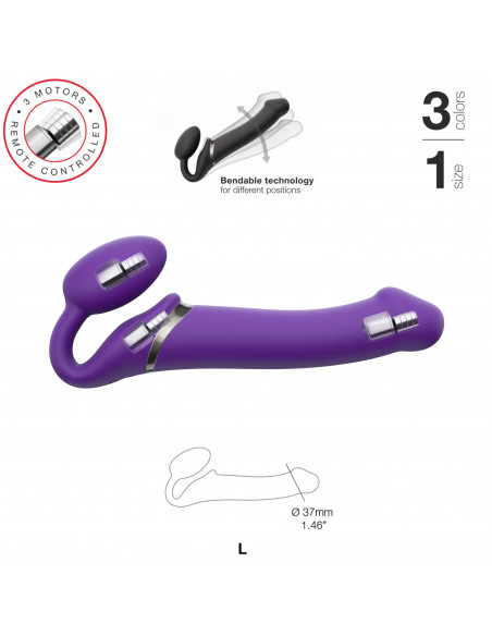 Vibrující strapless strap-on na dálkové ovládání velký (L) ♀♂