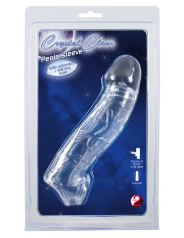 Návlek na penis Penis Sleeve with extension and ball ring od Crystal ♂
