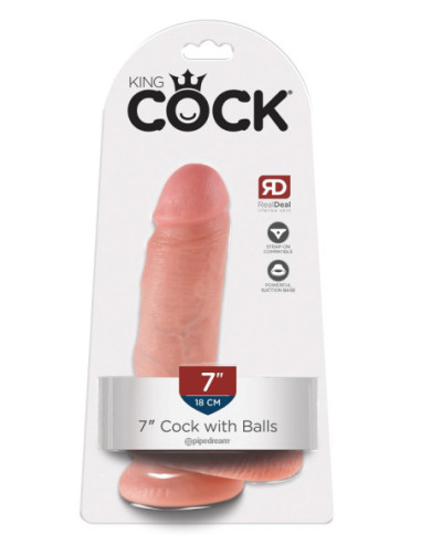 Realistické dildo 7" Cock with Balls od King Cock ♀