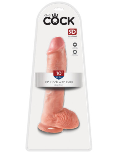 Realistické dildo 10" Cock with Balls od King Cock ♀