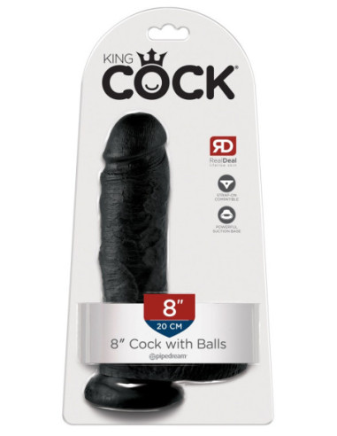 Realistické dildo 8" Cock with Balls od King Cock ♀