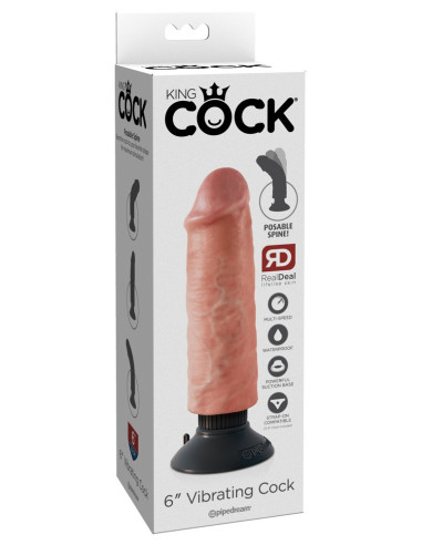 Realistický vibrátor Vibrating Cock 6 od King Cock ♀