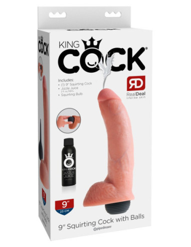 Realistické dildo Squirting Cock with Balls 9 od King Cock ♀