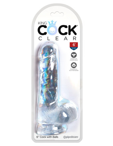 Realistické dildo Cock with Balls 6 od King Cock Clear ♀