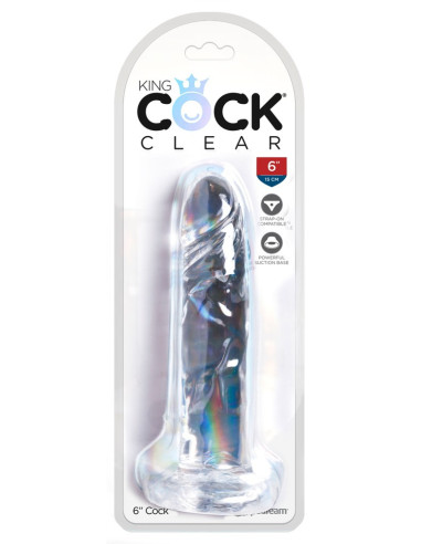 Realistické dildo Cock 6 Clear od King Cock Clear ♀