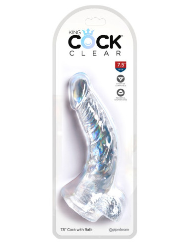 Realistické dildo Cock with Balls 7.5 od King Cock Clear ♀